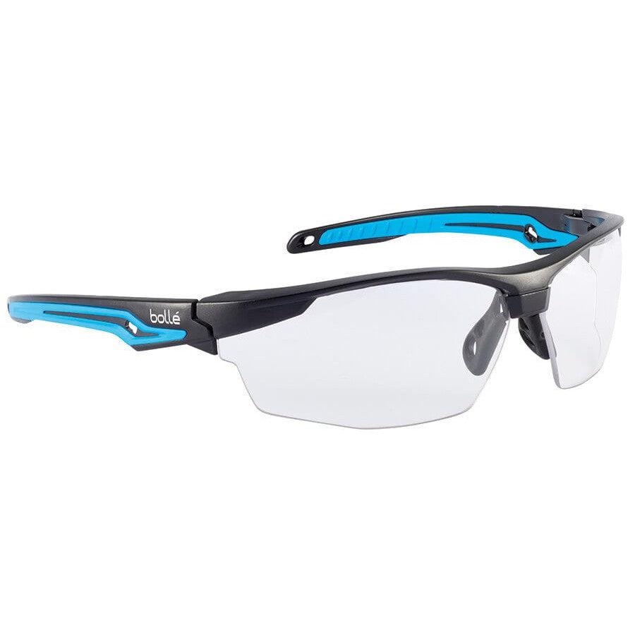 Bolle Tryon Safety Glasses with Black & Blue Frame and Clear Platinum Anti-Fog Lens 40301