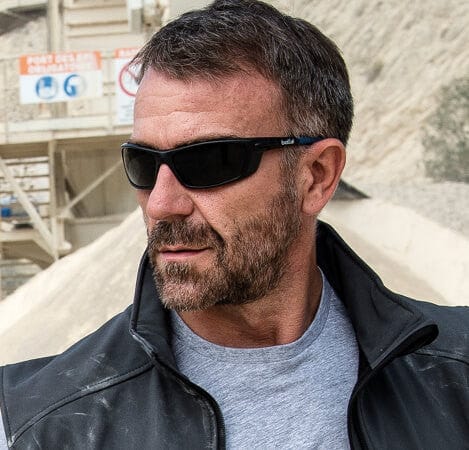 Man Wearing Bolle Baxter Polarized Safety Glasses