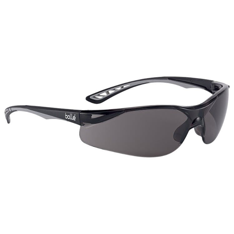 Bolle Iluka Safety Glasses with Black/Gray Temples and Smoke Anti-Fog Lens