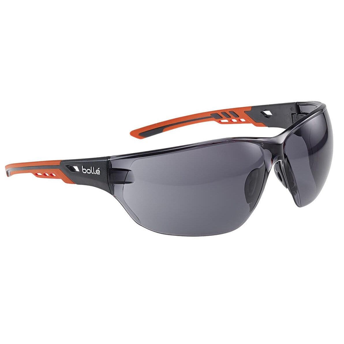 Bolle Ness Plus Safety Glasses Orange/Gray Temples Smoke Platinum Anti-Fog Lens NESSPPSF