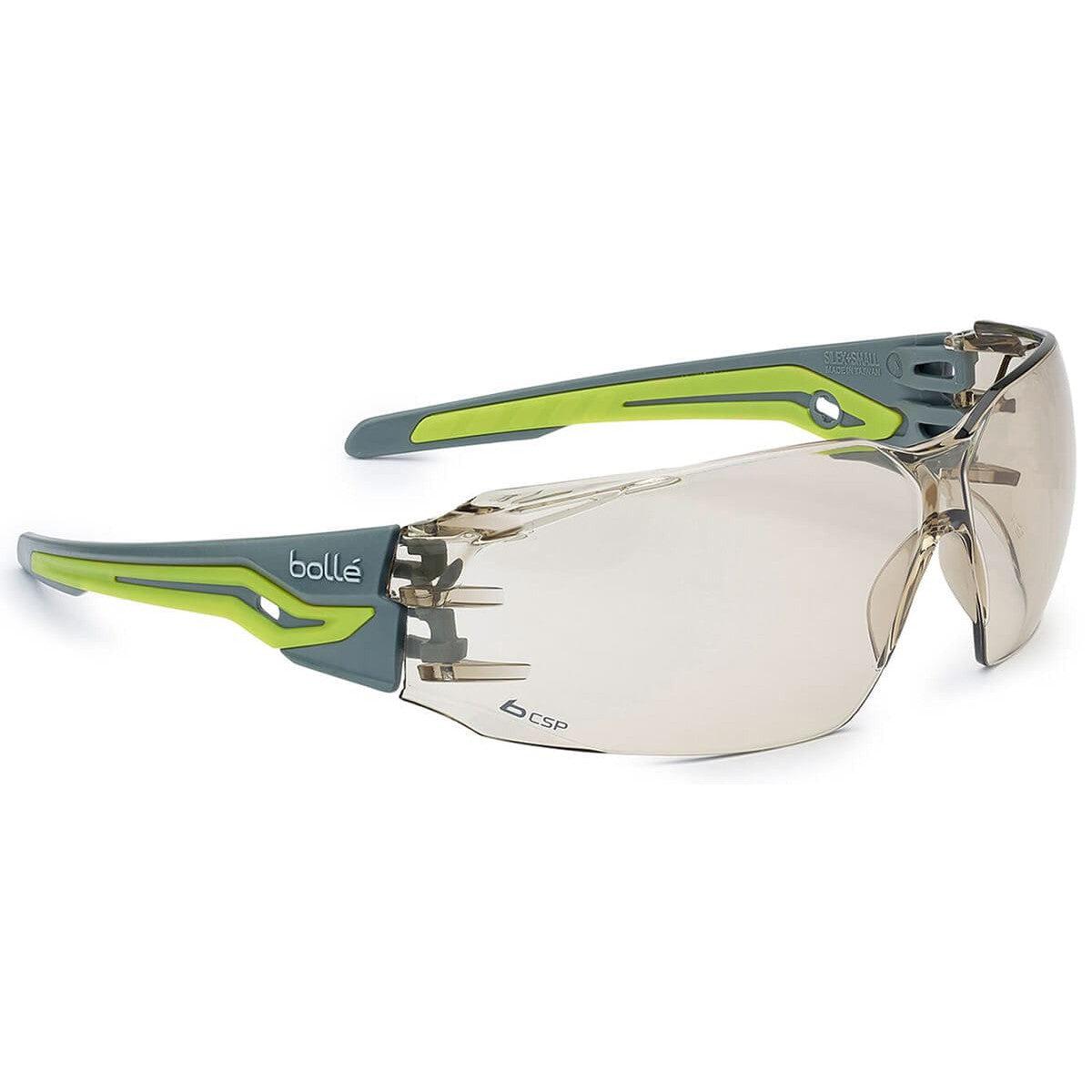 Bolle Silex Plus Small Safety Glasses with Gray/Yellow Temples and CSP Platinum Anti-Fog Lens