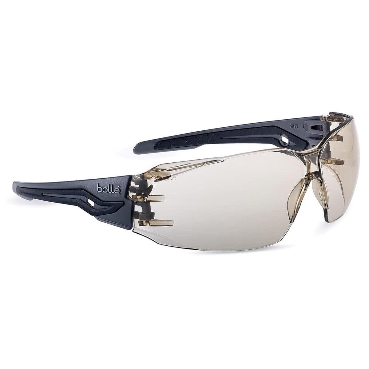 Bolle Silex Plus Safety Glasses with Gray/Black Temples and CSP Platinum Anti-Fog Lens