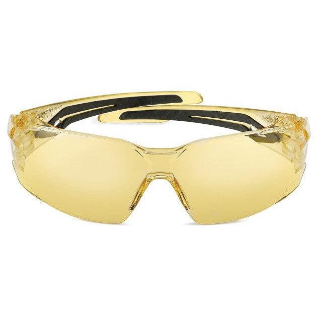 Bolle Silex Safety Glasses with Yellow/Black Temples and Yellow Anti-Fog Lens - Front View