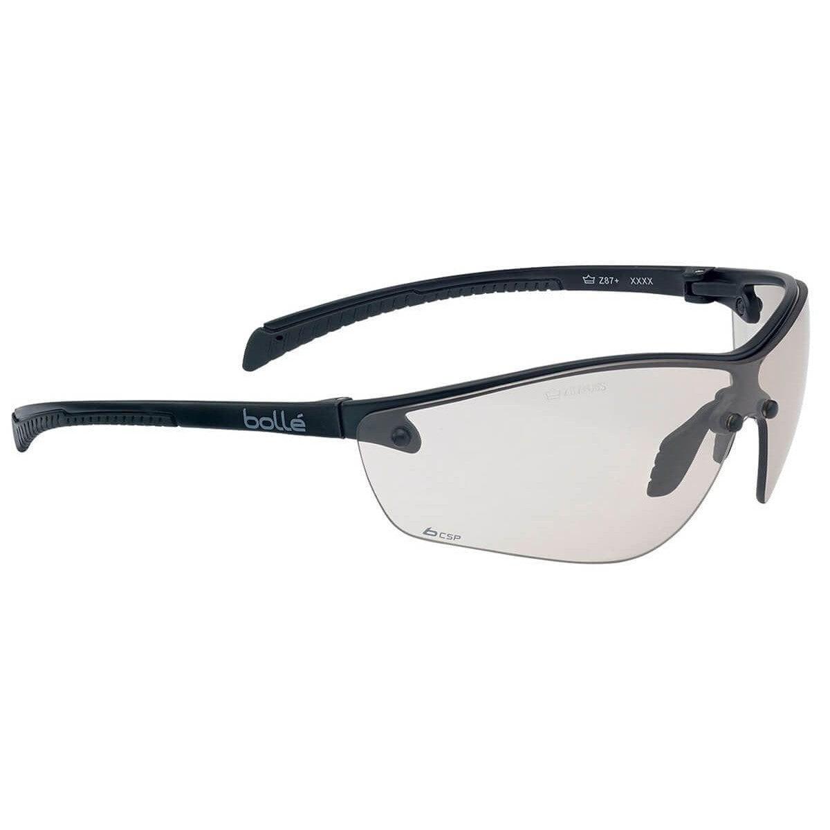 thumbnail image 2 of Bolle Silium Plus Safety Glasses – Graphite Frame With CSP Anti-Fog Clear Lens 40239 2 of 4