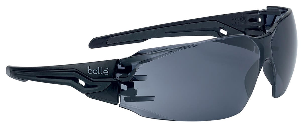 Bolle Silex Plus BSSI Safety Glasses with Smoke Platinum Anti-Fog Lens PSSSILP443B
