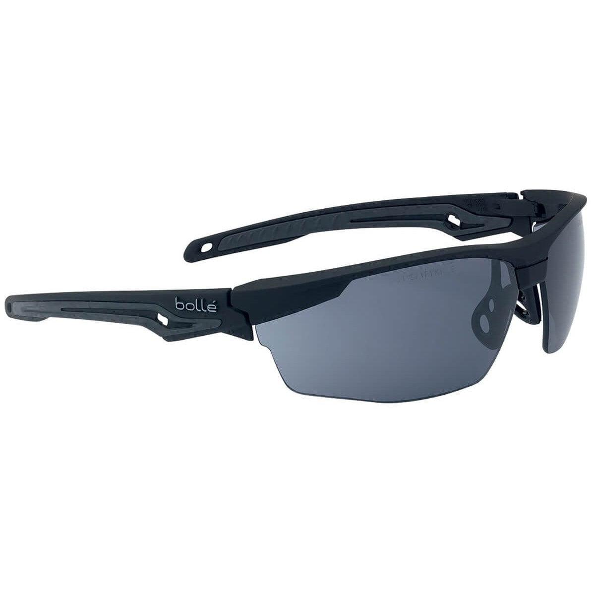 Bolle Tryon BSSI Ballistic Safety Glasses with Black & Gray Frame and Smoke Platinum Anti-Fog Lens