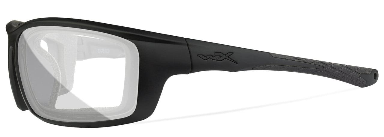 Wiley X Grid Safety Glasses with Black Frame and Clear Lens CCGRD03 - Left View