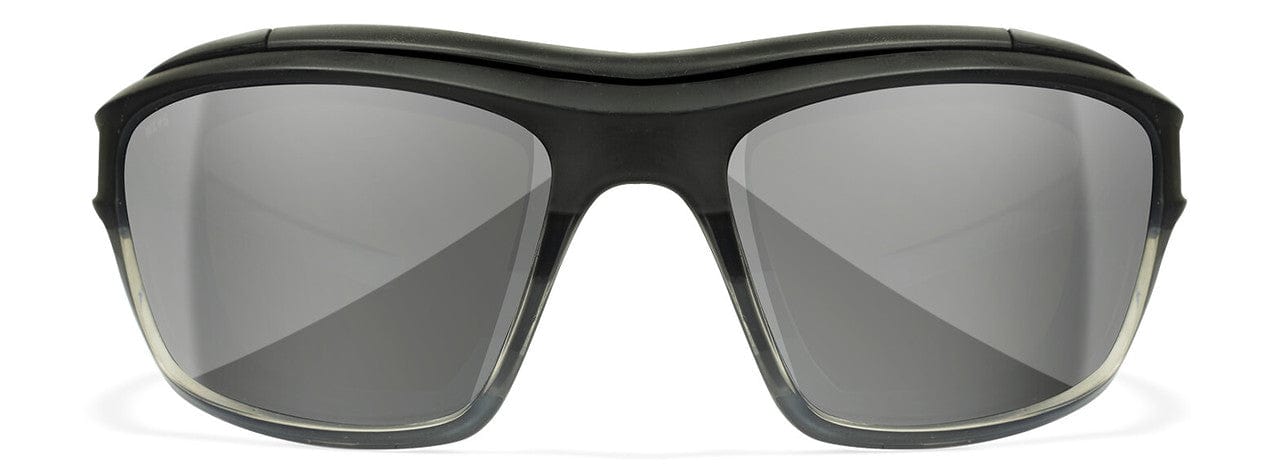 Wiley X Ozone Safety Glasses with Grey Foam-Padded Frame and Silver Flash Lens CCOZN06 - Front View