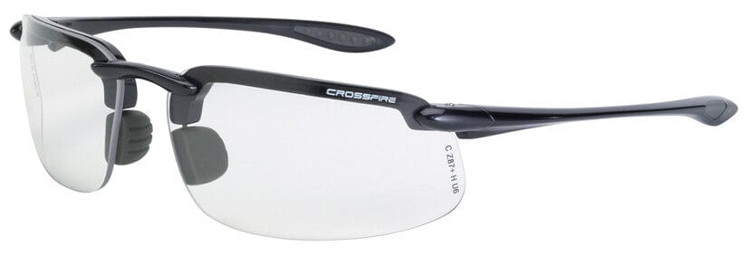 Crossfire ES4 Safety Glasses with Shiny Pearl Gray Frame and Clear Lens