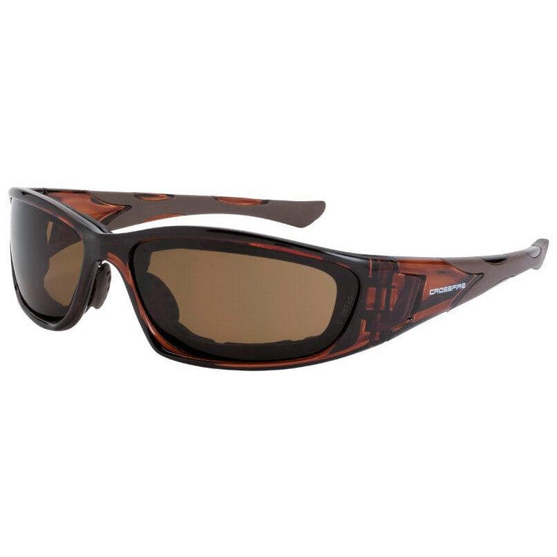 Crossfire MP7 Foam Lined Safety Glasses with Crystal Brown Frame and HD Brown Anti-Fog Lens