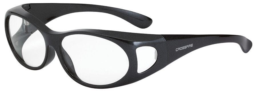 Crossfire OG3 OTG Safety Glasses with Shiny Pearl Gray Frame and Clear Lens 3111