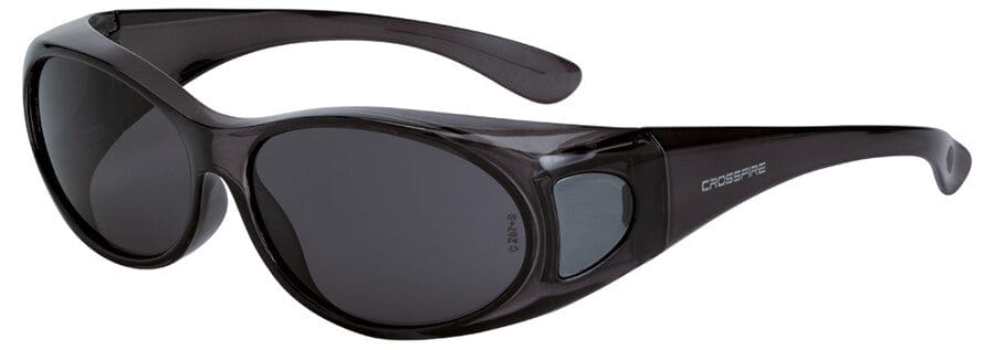 Crossfire OG3 OTG Safety Glasses with Crystal Black Frame and Smoke Lens 3113