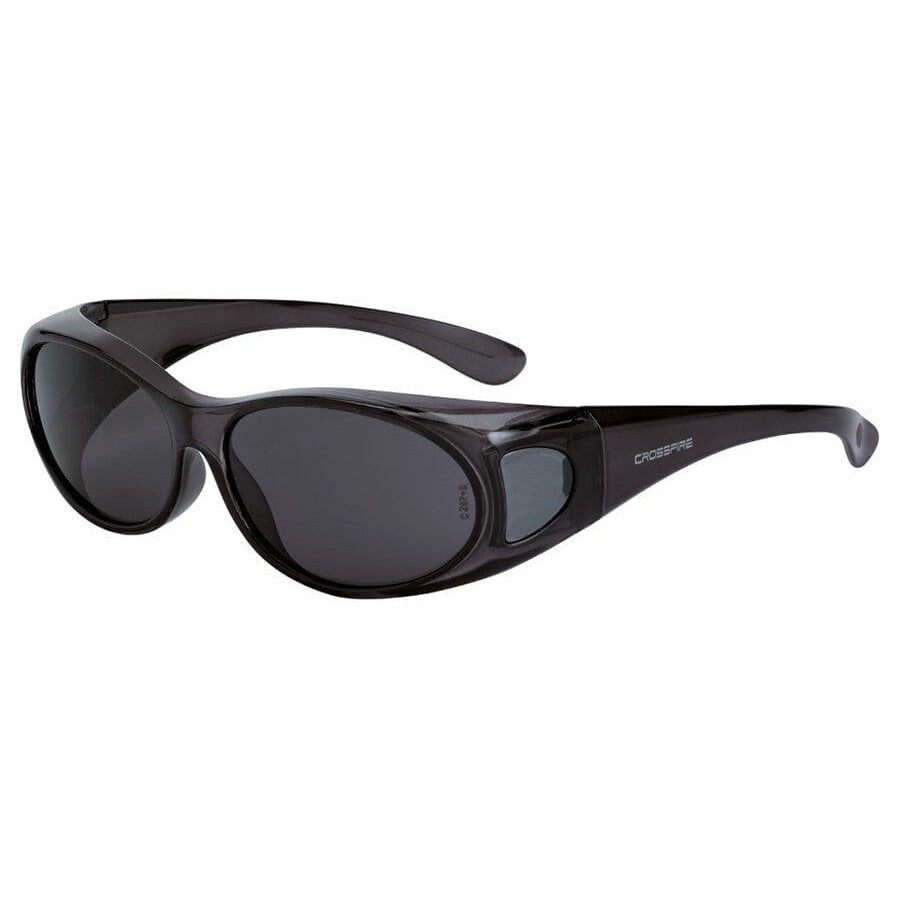 Crossfire OG3 OTG Safety Glasses with Crystal Black Frame and Smoke Lens 3113