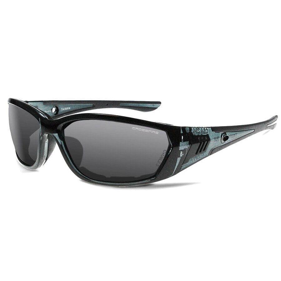 Crossfire 710 Foam Lined Safety Glasses with Crystal Black Frame and Smoke Anti-Fog Lens