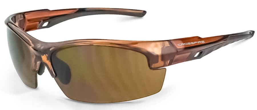Crossfire Crucible Safety Glasses Brown with HD Brown Lens