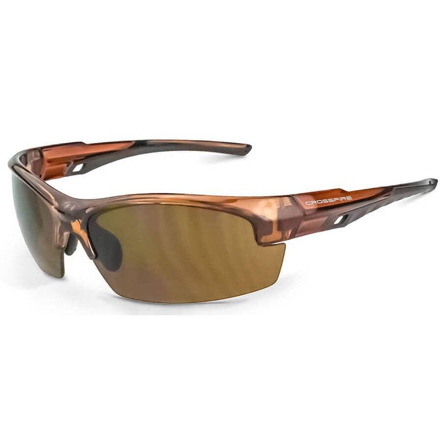Crossfire Crucible Safety Glasses with Crystal Brown Frame and HD Brown Lens 40117