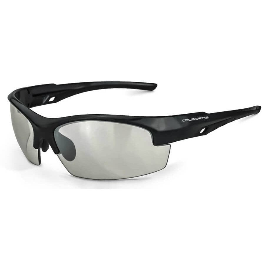 Crossfire Crucible Safety Glasses Shiny Black Frame Indoor/Outdoor Lens 40412