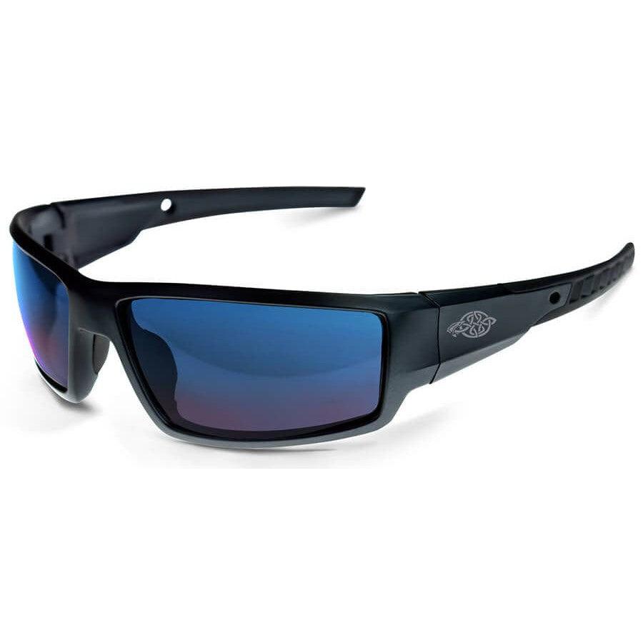 Crossfire Cumulus 41626 Safety Glasses Matte Black Frame Blue Mirror Lens
