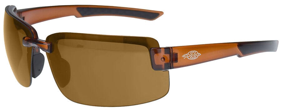 Crossfire ES6 Safety Glasses with Crystal Brown Frame and HD Brown Lens