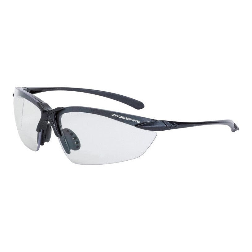 Crossfire Sniper Safety Glasses with Shiny Pearl Gray Frame and Indoor-Outdoor Lens