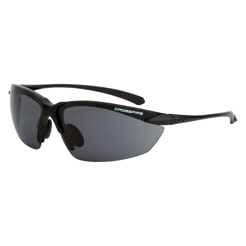 Crossfire Sniper Safety Glasses with Matte Black Frame and Smoke Lens