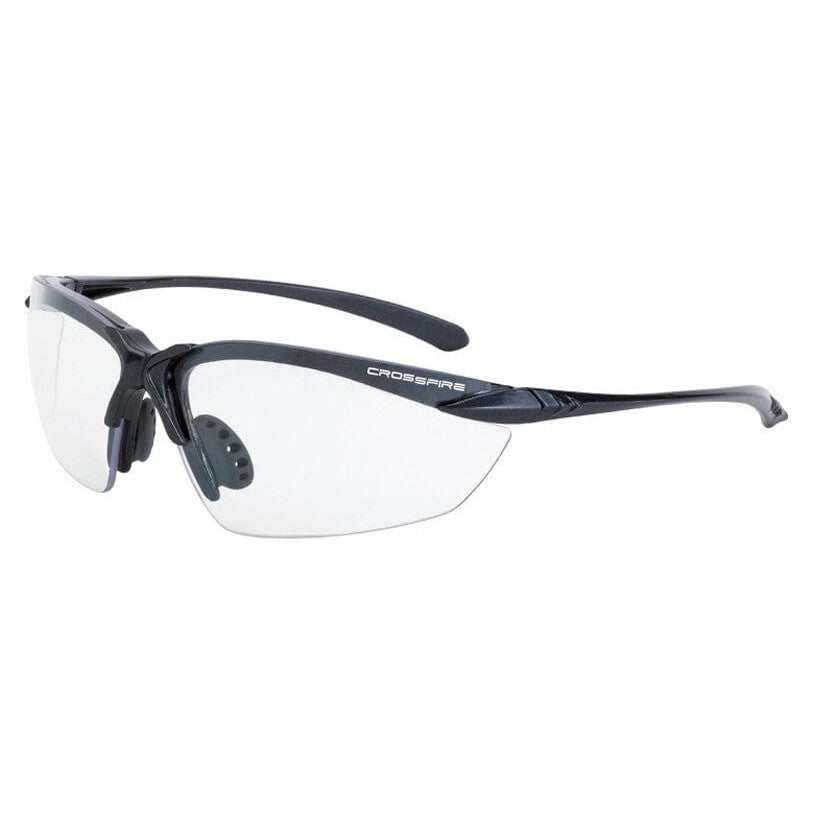 Crossfire Sniper Safety Glasses with Matte Black Frame and Clear Lens