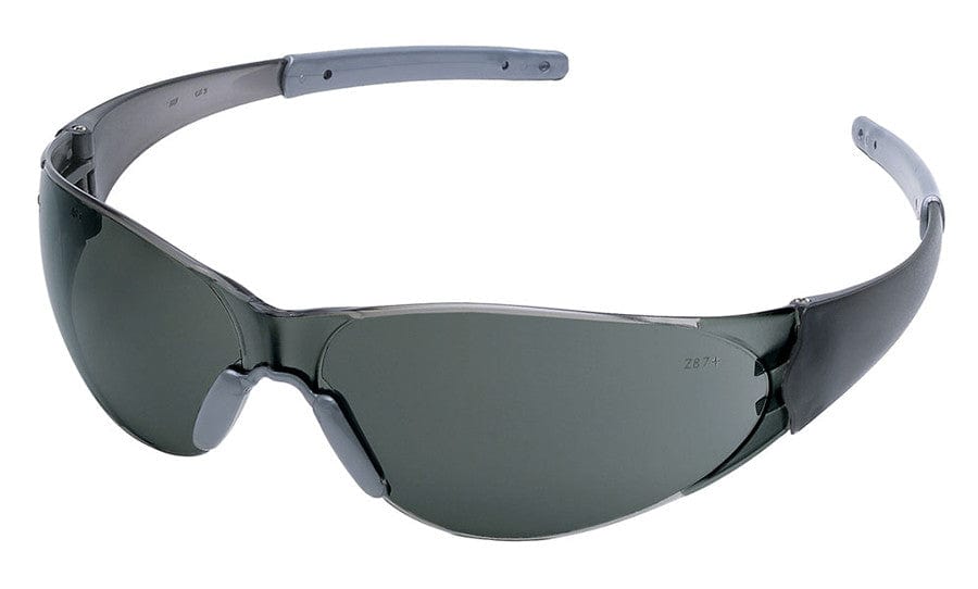 Crews CK2 Safety Glasses with Smoke Temples and Gray Anti-Fog Lens CK212AF