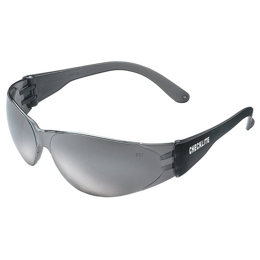 Crews Checklite Safety Glasses with Silver Mirror Lens