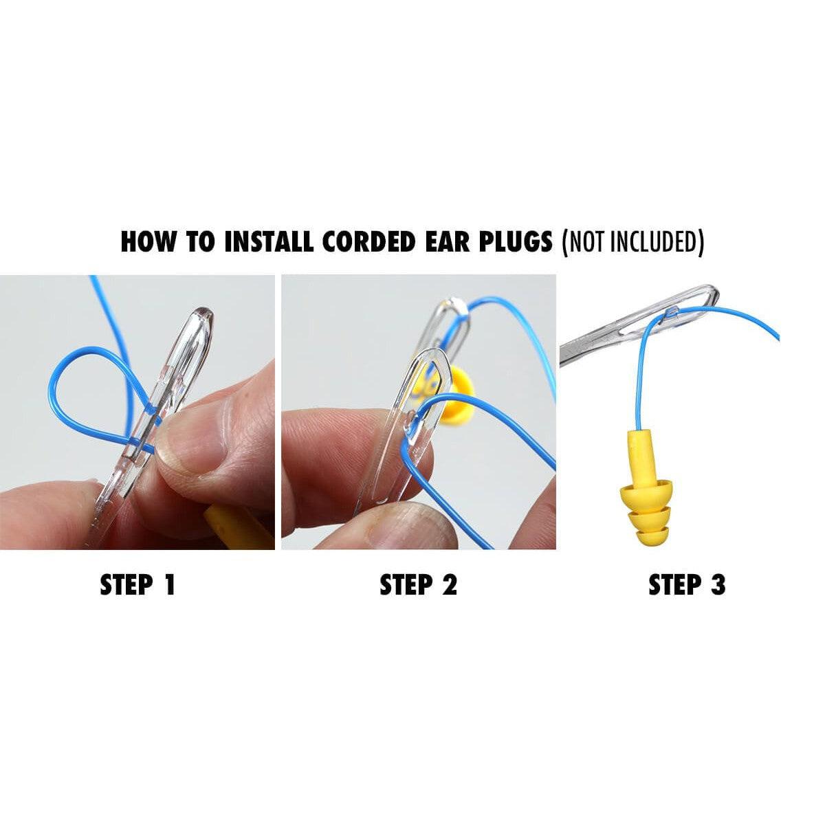 Crews Checklite CL5 Safety Glasses with Foam Gasket and Gray MAX6 Anti-Fog Lens CL512PF - Corded Ear Plug Installation (Ear Plugs Not Included)