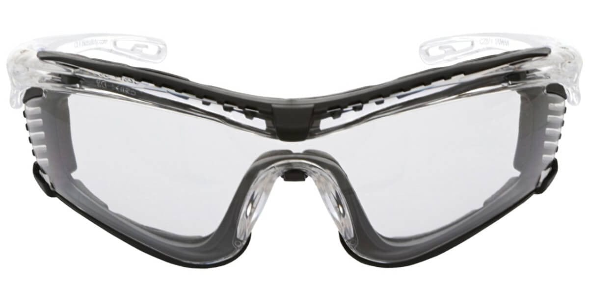 Crews Checklite CL5 Safety Glasses with Foam Gasket and Clear Anti-Fog Lens CL510PF - Front View