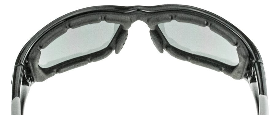 Crossfire MP7 Foam Lined Safety Glasses with Shiny Black Frame and Dark Smoke Anti-Fog Lens