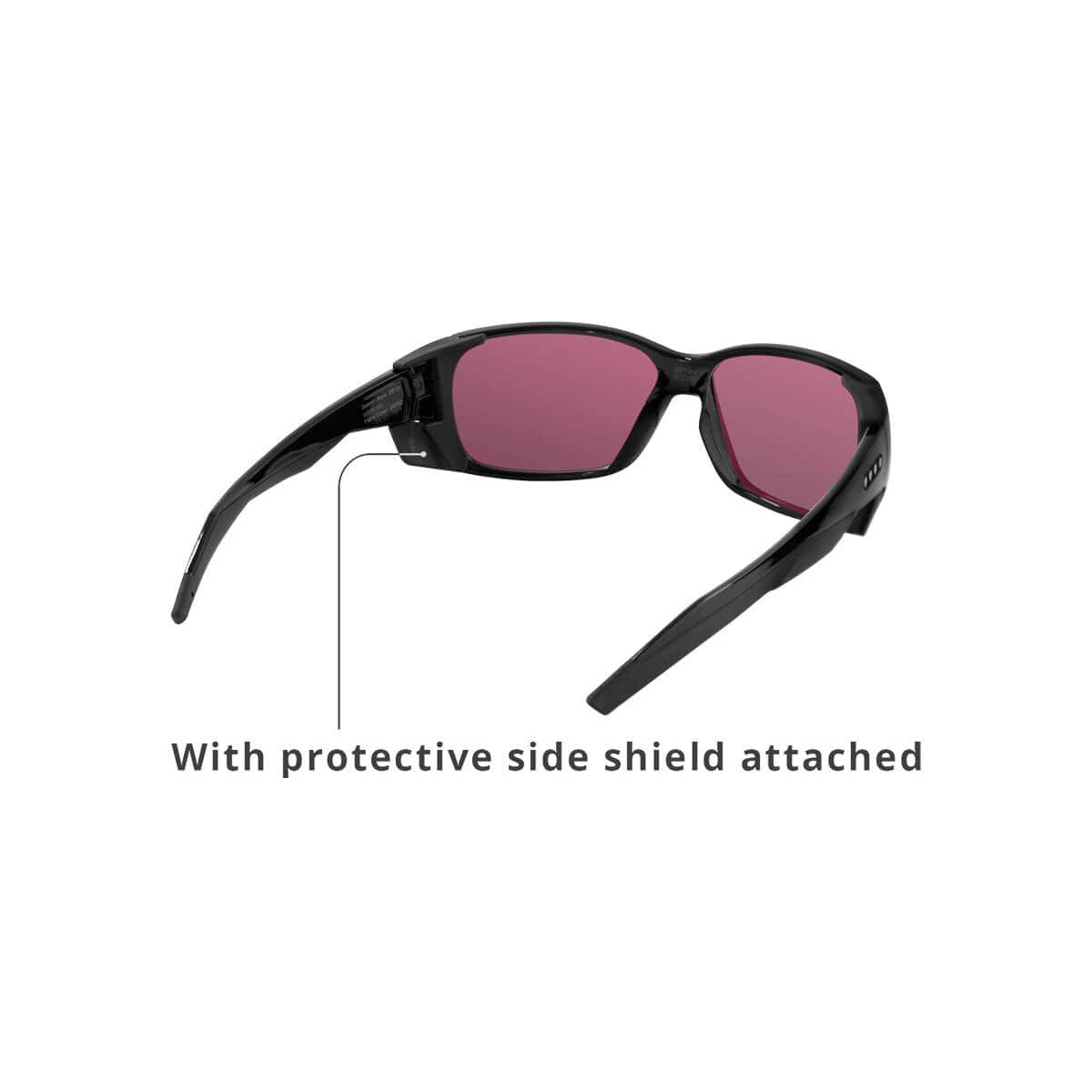 EnChroma Summit Color Blind Safety Glasses with Cx3 Outdoor Sun SP Lens Cx3-PT-SUM-BK-PL - Back View with Side Shields