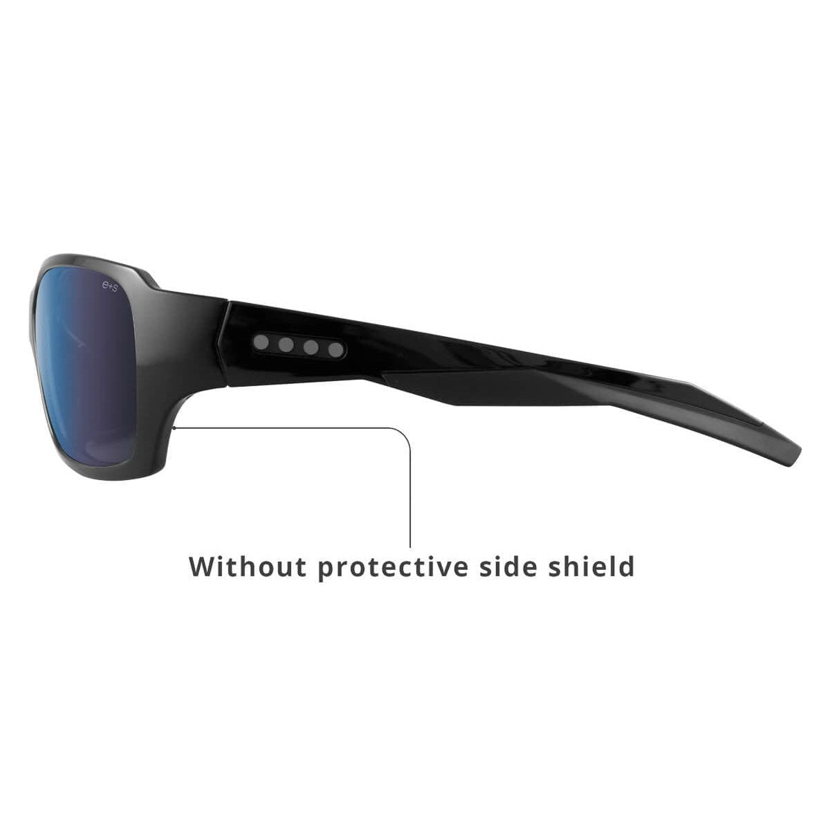 EnChroma Summit Color Blind Safety Glasses with Cx3 Outdoor Sun Lens Cx3-SN-SUM-BK-PL - Side View without Side Shields