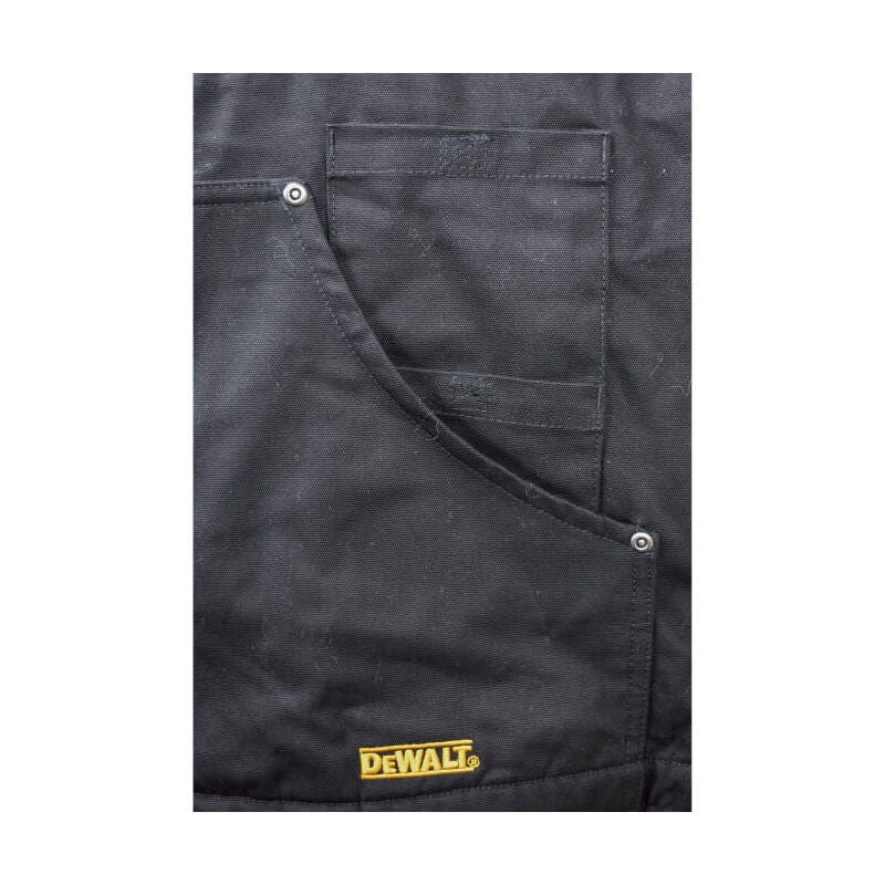 DEWALT DCHJ076ATB Unisex Heated Heavy Duty Work Coat Without Battery - Pocket Closeup 1 - Shown in Black