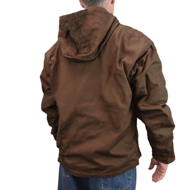 DEWALT DCHJ076ATB Unisex Heated Heavy Duty Work Coat Without Battery - Man Wearing Back View