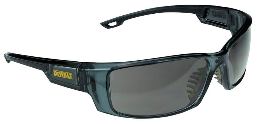 DeWalt Excavator Safety Glasses with Crystal Black Frame and Smoke Lens