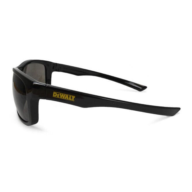 DeWalt Supervisor Safety Glasses with Black Frame and Smoke Lens - Side View