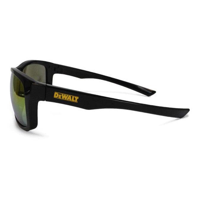 DeWalt Supervisor Safety Glasses with Black Frame and Yellow Mirror Lens - Side View