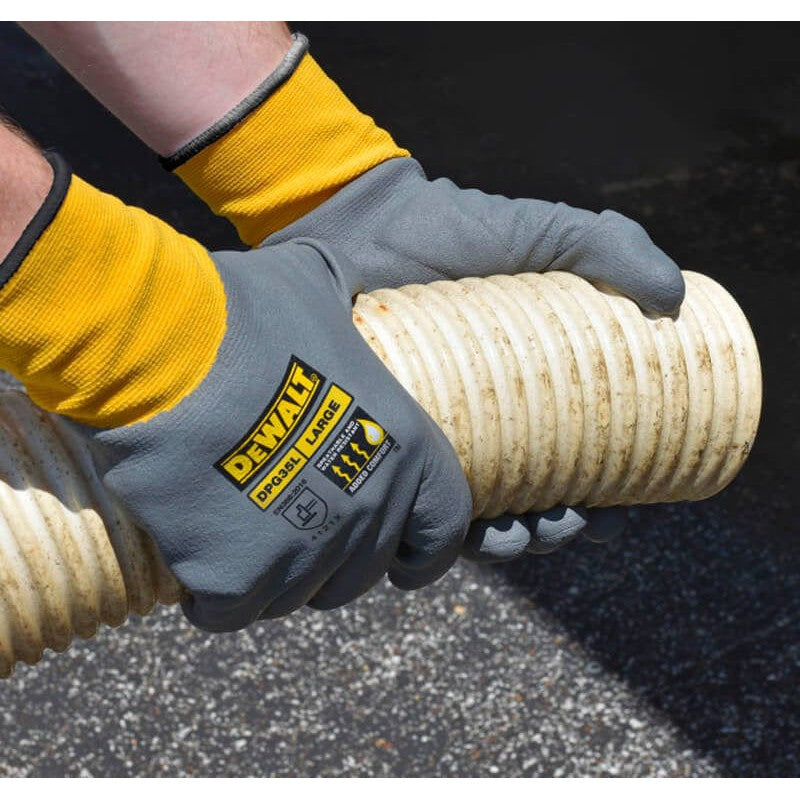 DeWalt DPG35 Full Dip Water-Resistant Breathable Work Glove - In Use 2