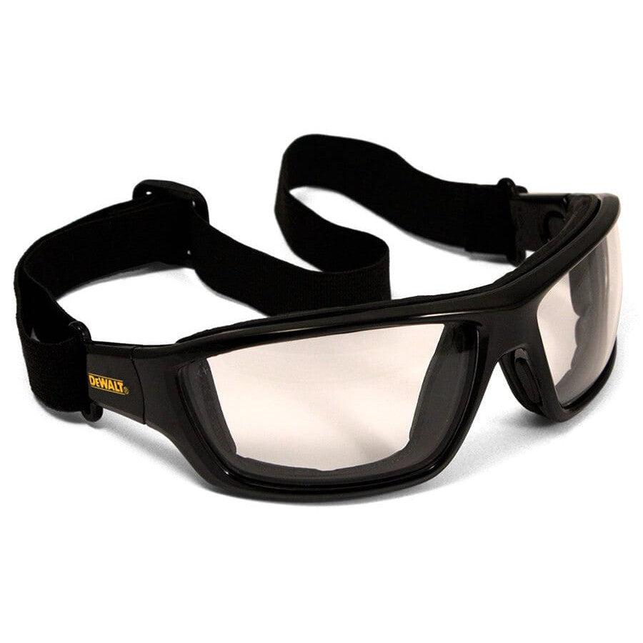 DeWalt Converter Safety Glasses/Goggles with Black Frame and Indoor-Outdoor Anti-Fog Lens - With Goggle Strap DPG83-91