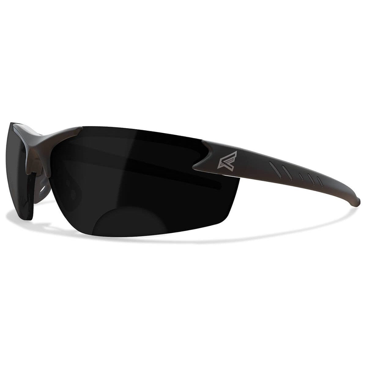 Edge Zorge G2 Bifocal Safety Glasses with Black Frame and Smoke Lens with +2.00 Diopter