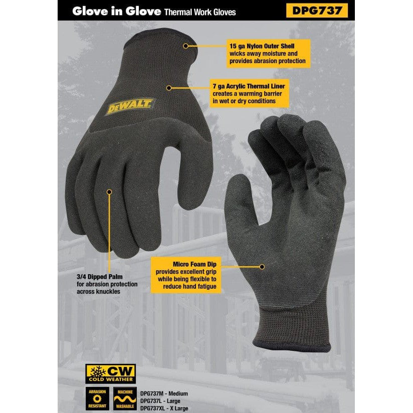 DeWalt DPG737 Thermal Work Gloves Key Features