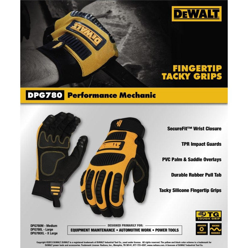 DeWalt DPG780 Performance Mechanic Work Gloves Key Features