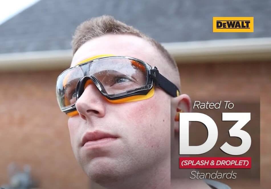 DeWalt DPG84 Insulator Goggle with Clear IQuity Anti-Fog Lens - D3 Splash Rated