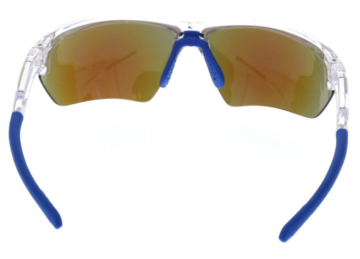 MCR Safety Dominator 3 Safety Glasses with Clear Frame and Ice Blue Mirror Lens