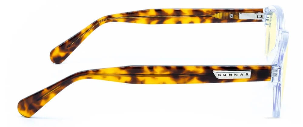 Gunnar Emery Computer Glasses with Crystal Tortoise Frame and Amber Lens - Side