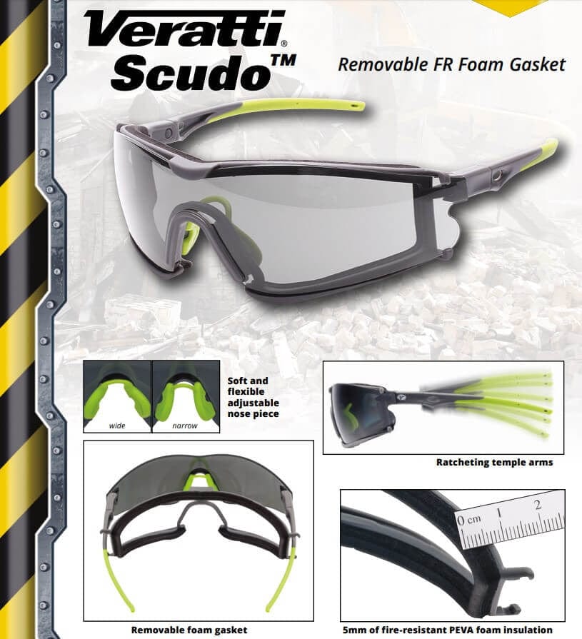 Encon Veratti Scudo Foam-Padded Safety Glasses - Key Features