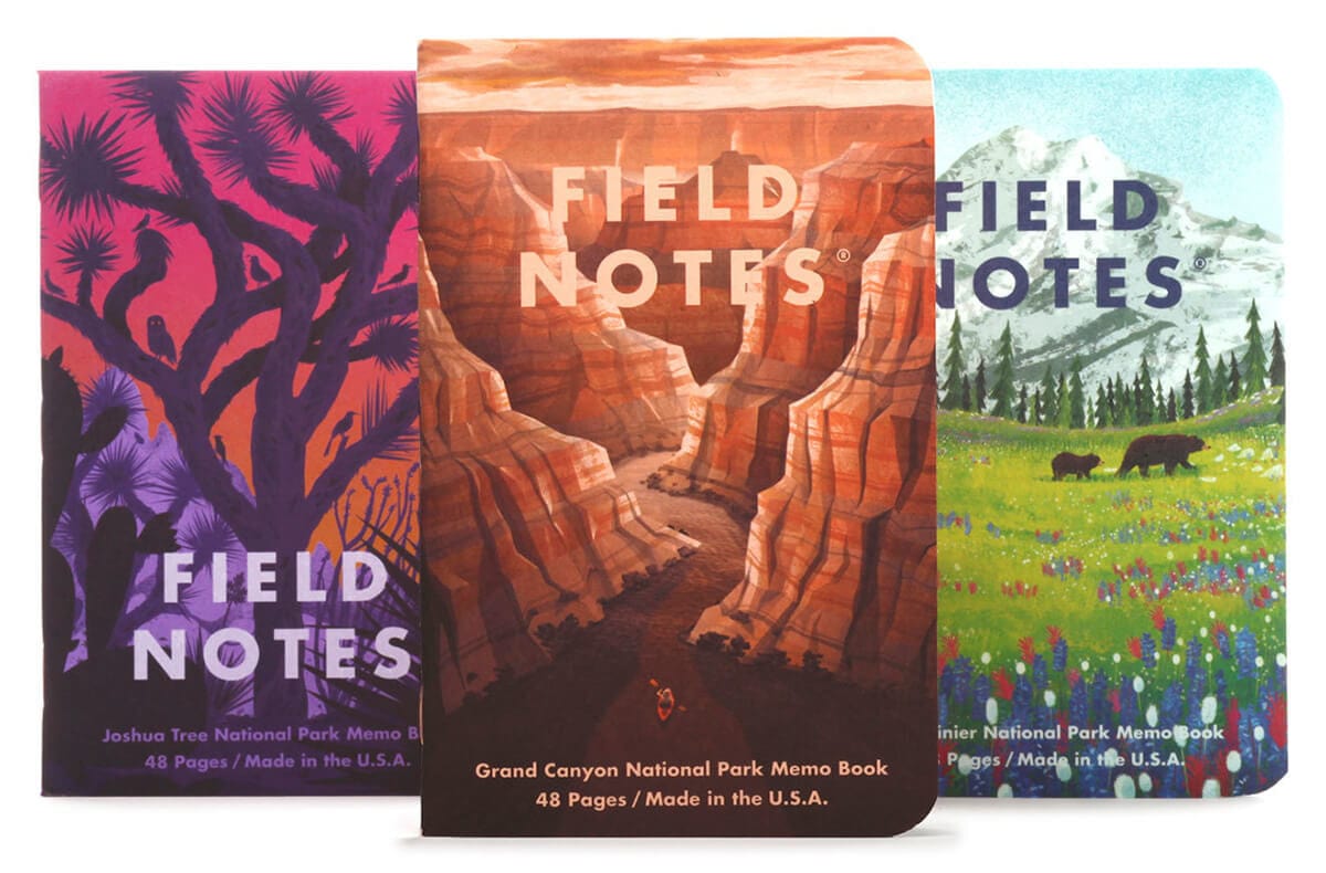 Field Notes National Parks 3-Pack, Grand Canyon, Joshua Tree, Mount Rainier