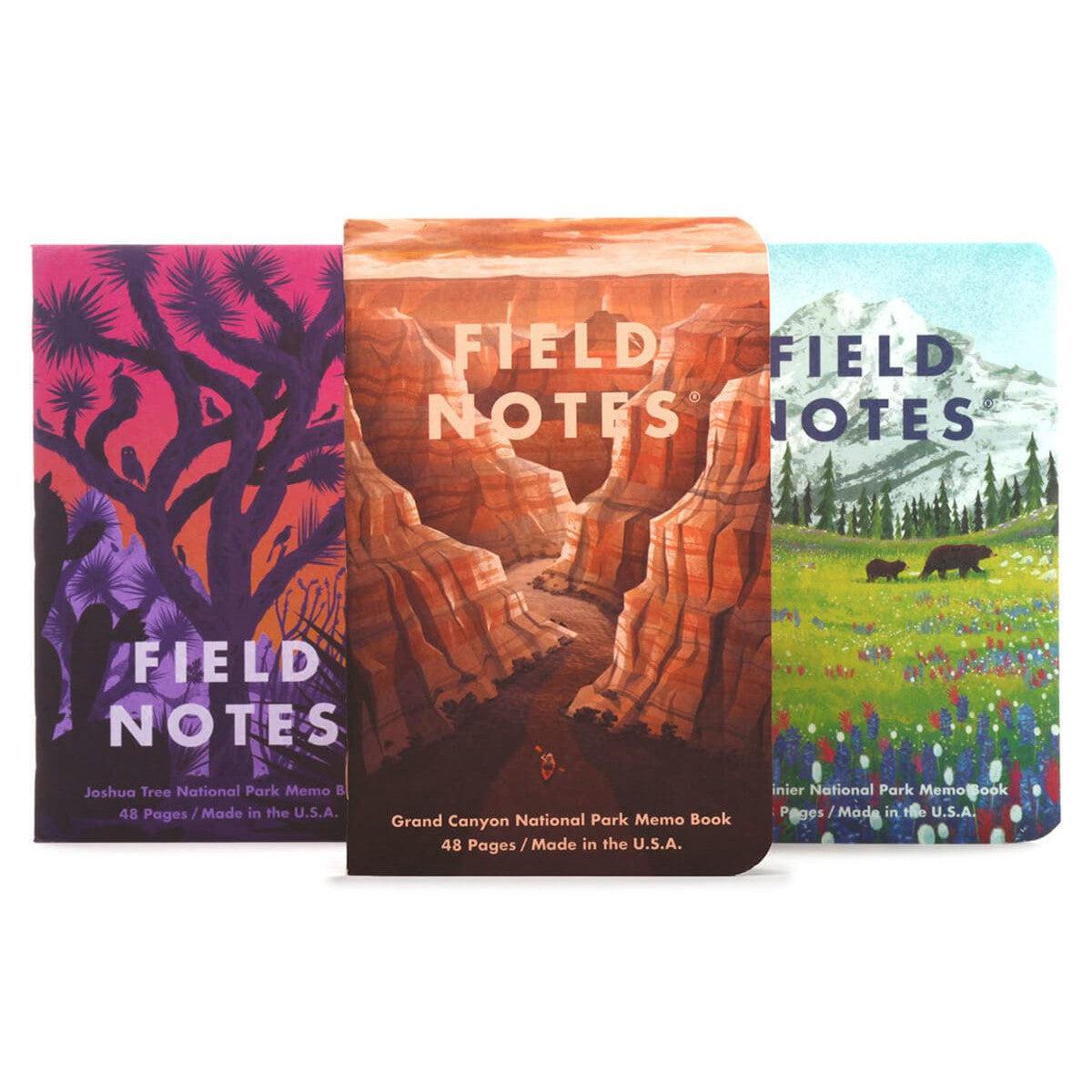 Field Notes National Parks 3-Pack, Grand Canyon, Joshua Tree, Mount Rainier