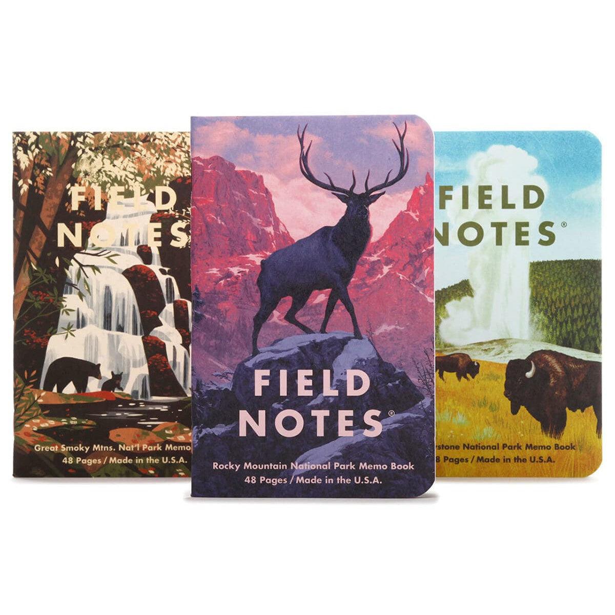 Field Notes National Parks 3-Pack, Rocky Mountain, Great Smoky, Yellowstone